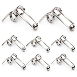 Marsrut (8PCS) Double Return Torsion Springs for Curling Iron Rod - Part Replacement Accessories for Hair Rollers (Length: 24mm; Wire Diameter: 1.0mm), Silver-0