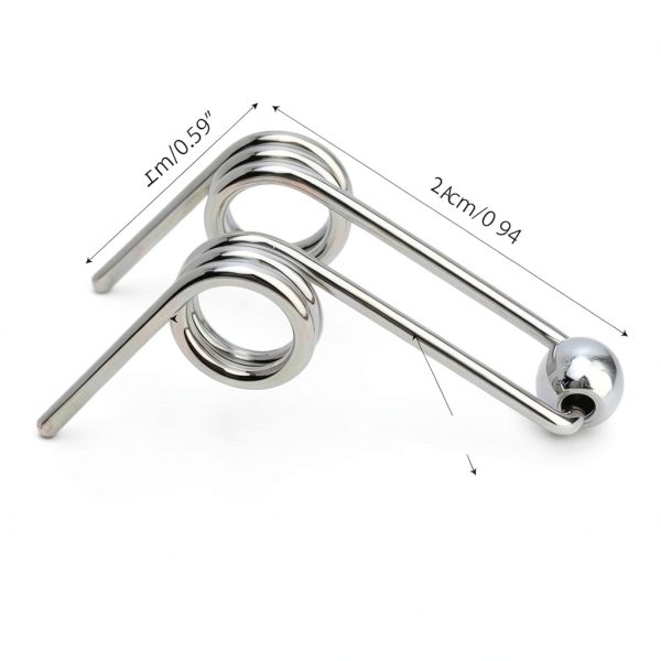 Marsrut (4PCS) Double Return Torsion Springs for Curling Iron Rod - Part Replacement Accessories for Hair Rollers (Length: 24mm; Wire Diameter: 1.0mm), Silver-1