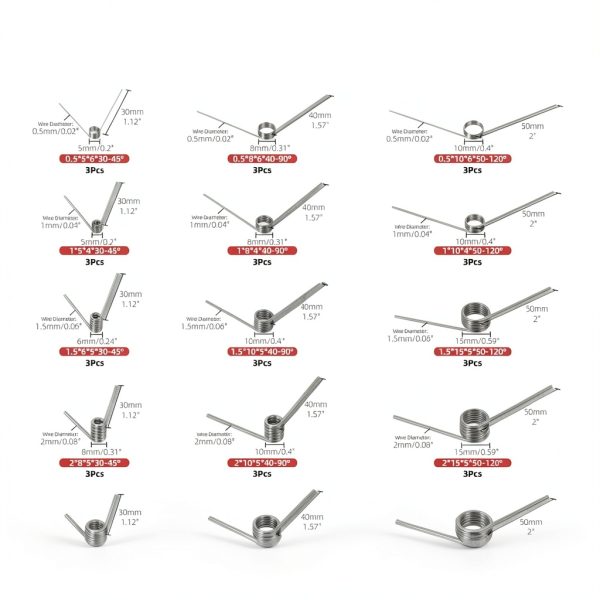 Stainless Steel Torsion Spring 45PCS Kit Hilitchi V‑Shape Set-1