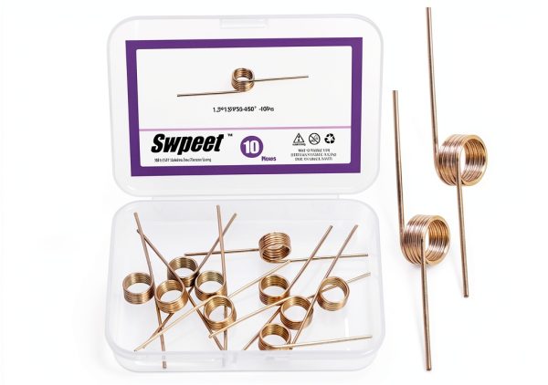 Swpeet 10Pcs 180 Degree Stainless Steel Torsional Springs 1.5mm Wire Diameter 15mm Outside Diameter, 50mm Tiny Torsional Spring Mechanical Small Torsion Spring for Home Repair Woodworking DIY Project-0
