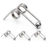 Marsrut (4PCS) Double Return Torsion Springs for Curling Iron Rod - Part Replacement Accessories for Hair Rollers (Length: 24mm; Wire Diameter: 1.0mm), Silver-0