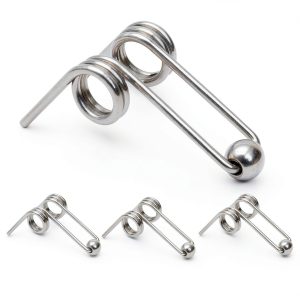 Marsrut (4PCS) Double Return Torsion Springs for Curling Iron Rod - Part Replacement Accessories for Hair Rollers (Length: 24mm; Wire Diameter: 1.0mm), Silver-0