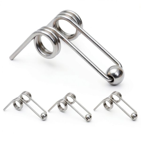 Marsrut (4PCS) Double Return Torsion Springs for Curling Iron Rod - Part Replacement Accessories for Hair Rollers (Length: 24mm; Wire Diameter: 1.0mm), Silver-0