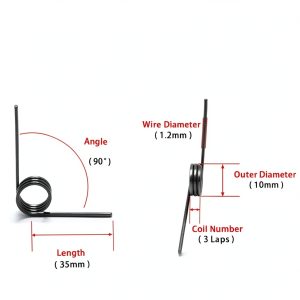 10pcs Torsion Springs 60/90/120/180 Degrees V-Shaped Torsional Spring, Wire Diameter 1.2mm Small Torsion Springs Kit for Home Repair & DIY Project ( Style : 90 Degrees , Size : 1.2mm x 10mm x 3laps )-0