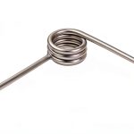 302 Stainless Steel Torsion Spring, Left Hand Wind Direction, 90° Deflection, 0.357" OD, 0.045" Wire Size, 1.25" Leg Length, 0.203" Mandrel Size, 0.259" Min. Axial Space (Pack of 10)-0