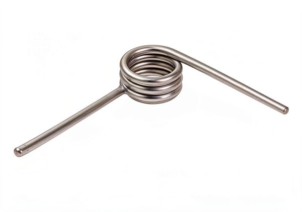 302 Stainless Steel Torsion Spring, Left Hand Wind Direction, 90° Deflection, 0.357" OD, 0.045" Wire Size, 1.25" Leg Length, 0.203" Mandrel Size, 0.259" Min. Axial Space (Pack of 10)-0
