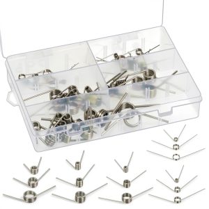 45Pcs 15 Sizes 45/90/120 Degree Stainless Steel Torsion Springs Assortment Kit Mechanical Small Torsion Spring Tiny Torsional Spring for Carpentry Woodworking Maintenance Repair DIY Project-0