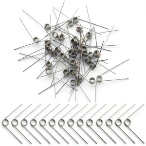 EATAKWARD 40 PCS Stainless Steel Small Spring, 4.5mm Tiny Torsional Spring,0.5 Wire Diameter Outside Diameter, Mechanical Small Torsion S pring 120° Deflection for Repair Woodworking DIY-0