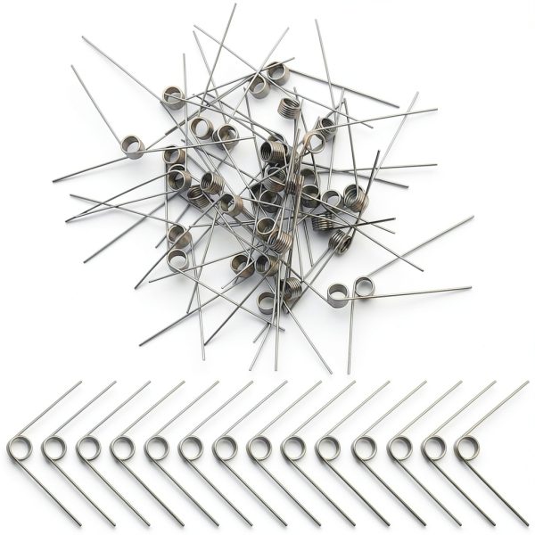 EATAKWARD 40 PCS Stainless Steel Small Spring, 4.5mm Tiny Torsional Spring,0.5 Wire Diameter Outside Diameter, Mechanical Small Torsion S pring 120° Deflection for Repair Woodworking DIY-0